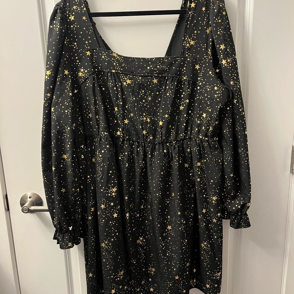 SHEIN Black Dress with Gold Accents